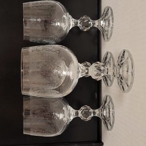 Set of 4 Bohemian Cascade Crystal Goblets